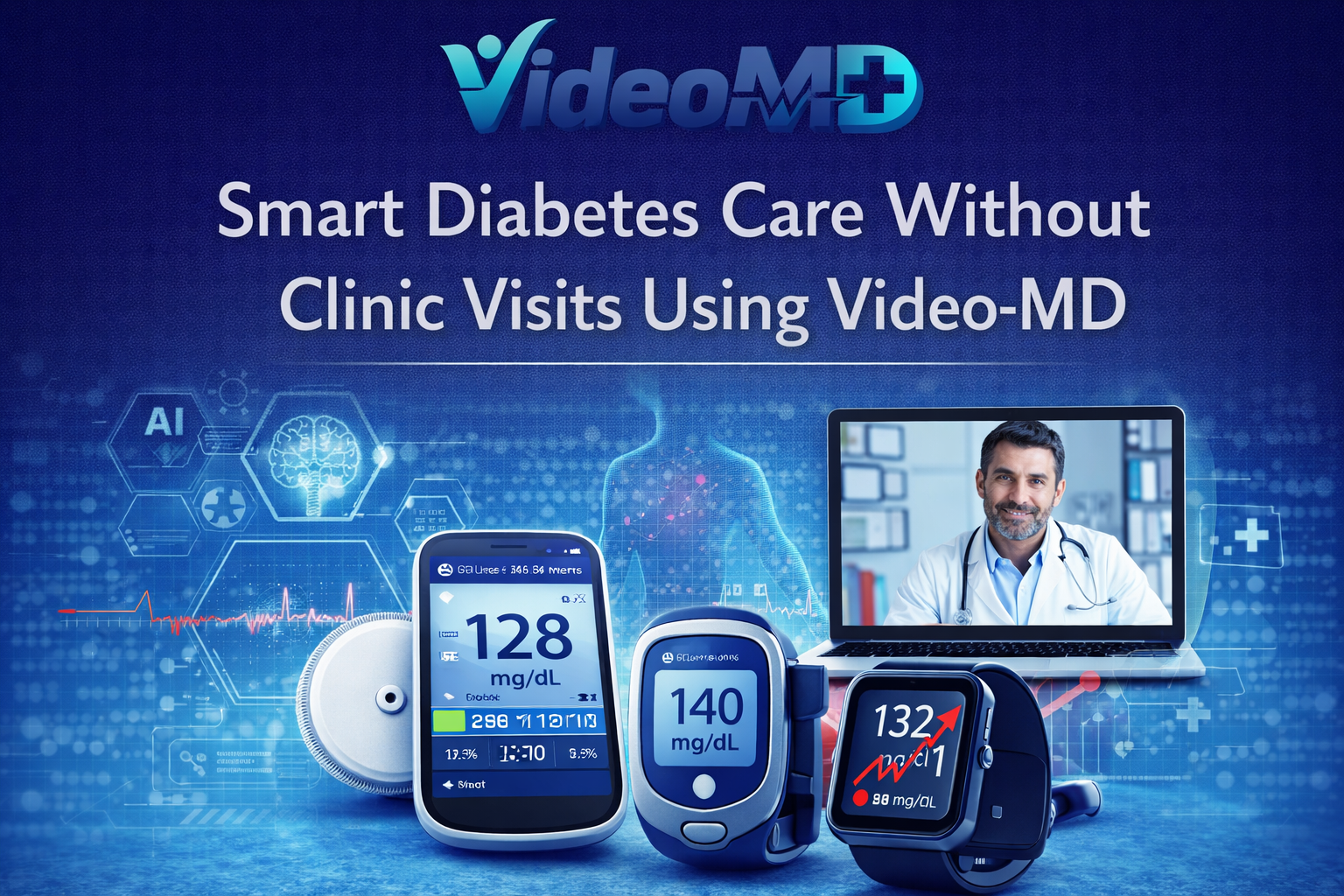 Smart Diabetes Care Without Clinic Visits Using Video-MD