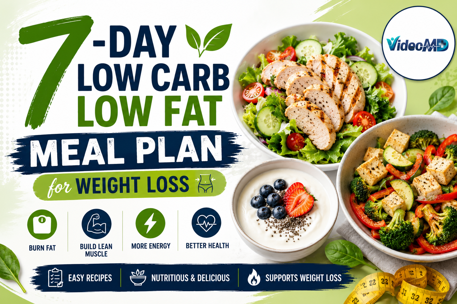 7-Day Low Carb Low Fat Meal Plan for Weight Loss